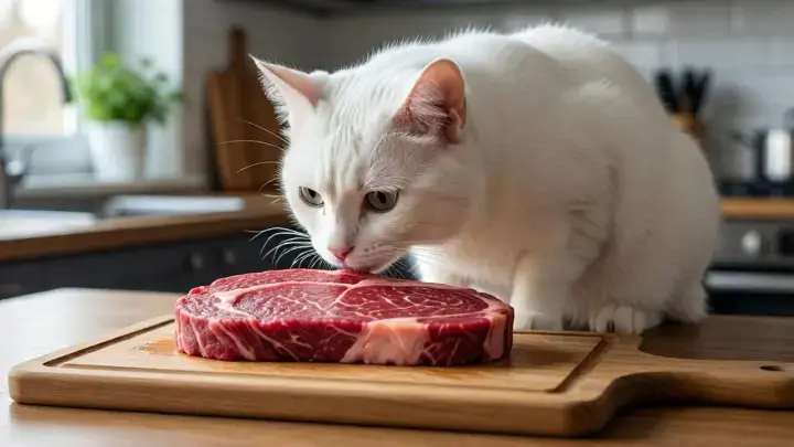 can cats eat raw steak