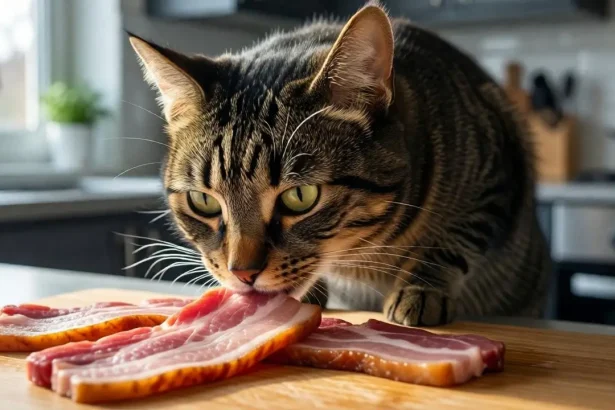 can cats eat raw bacon
