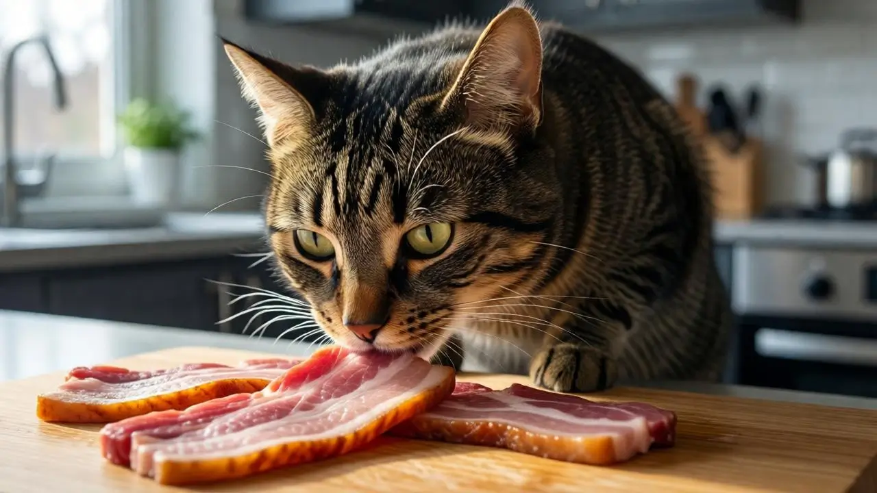 can cats eat raw bacon